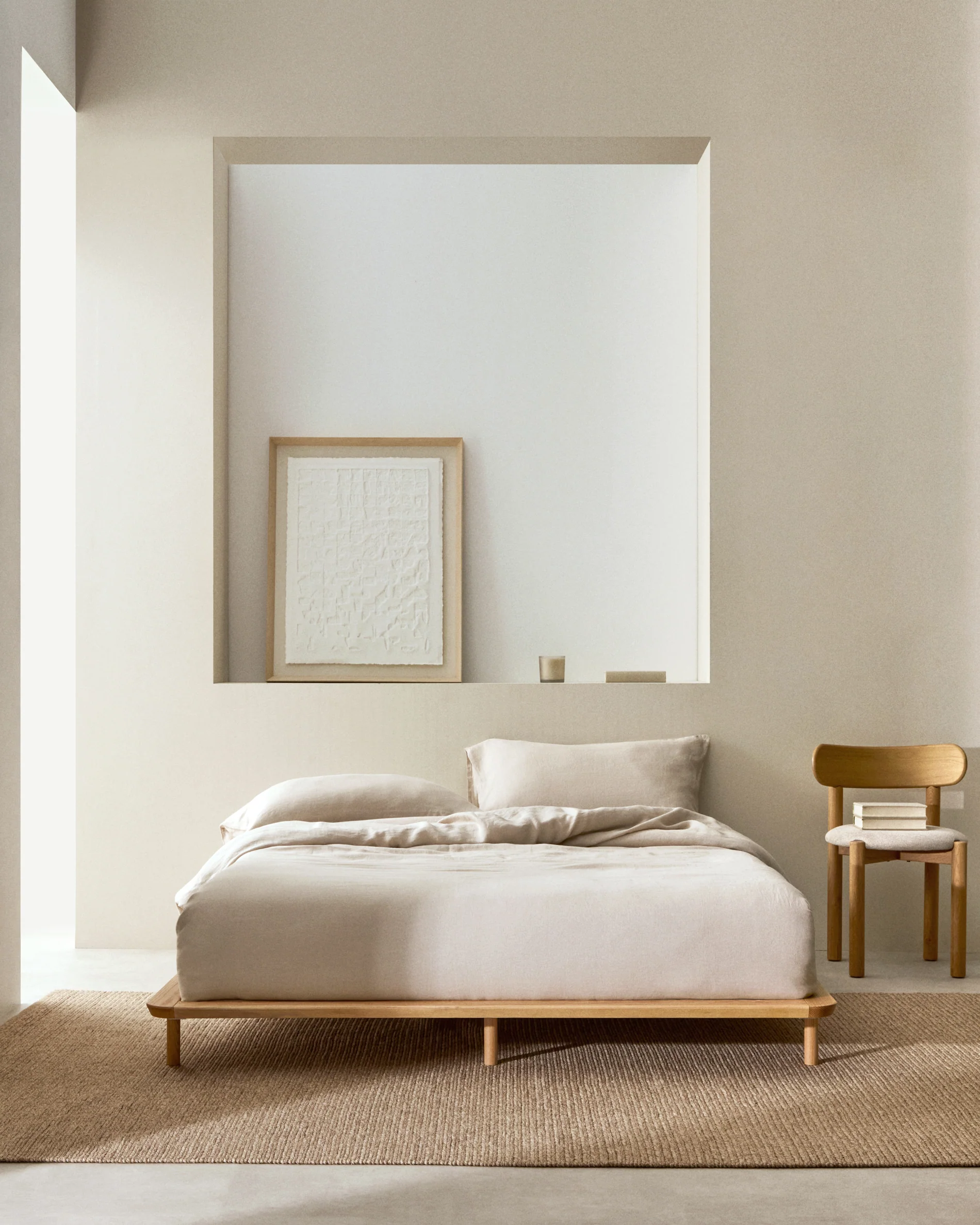 Anielle bed made from solid ash wood for a 160 x 200 cm mattress