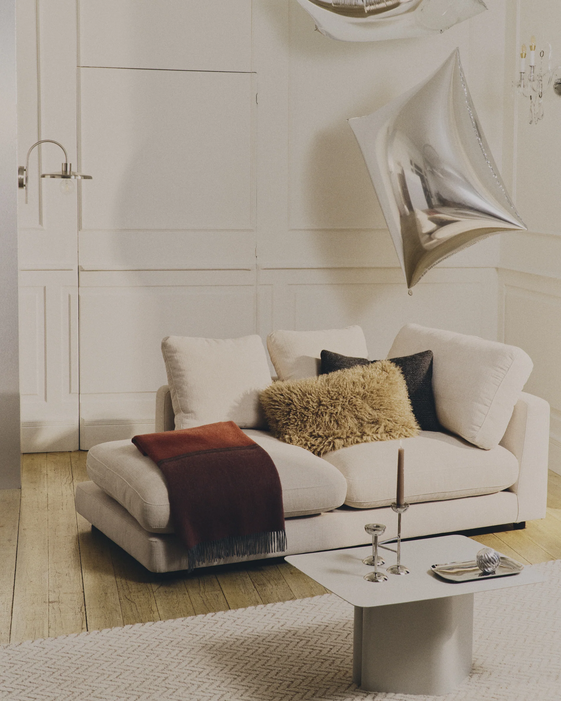 Gala left chaise longue in beige chenille FSC Mix Credit 193 x 105cm