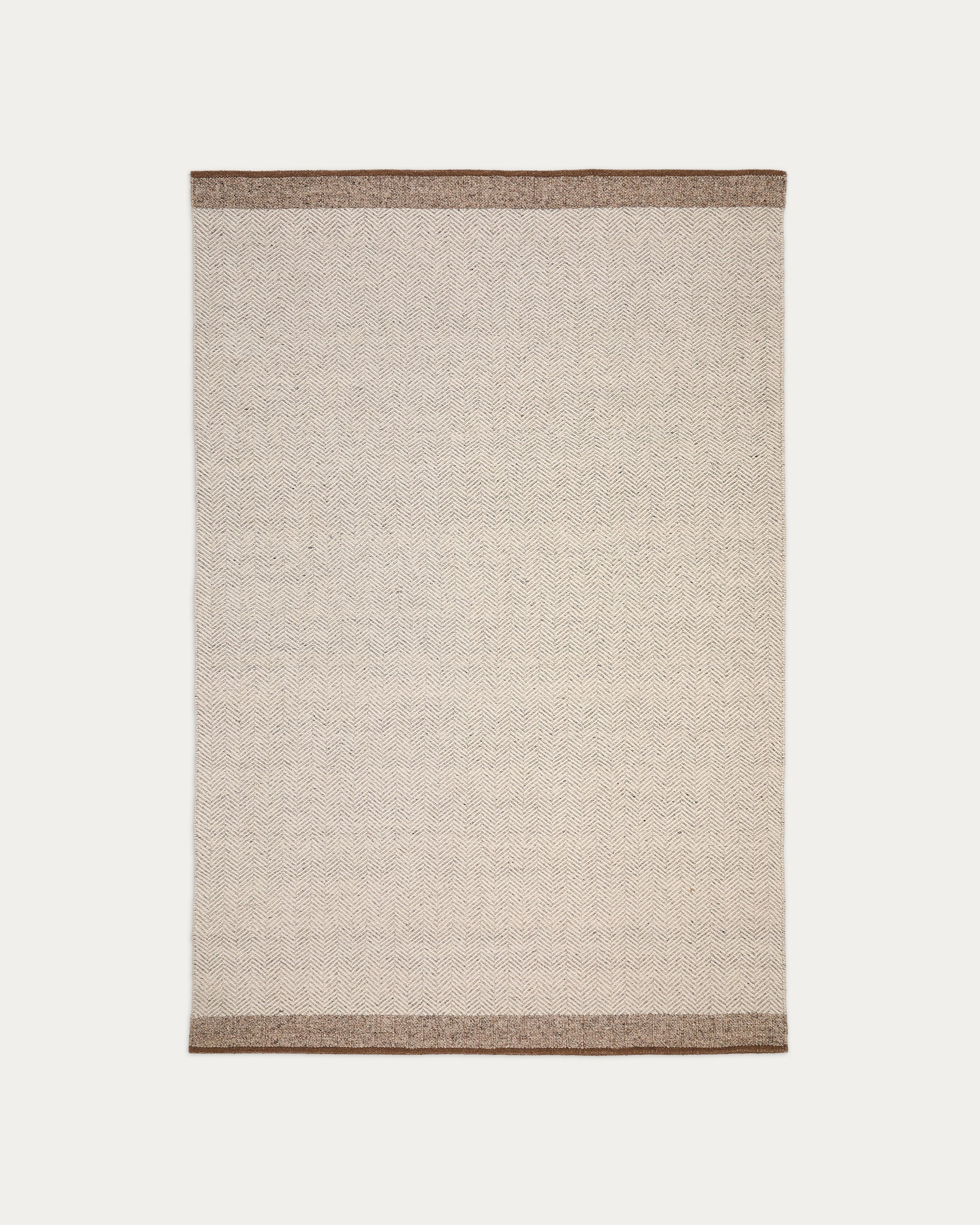 Nifelia beige wool jacquard rug, 160 x 230 cm