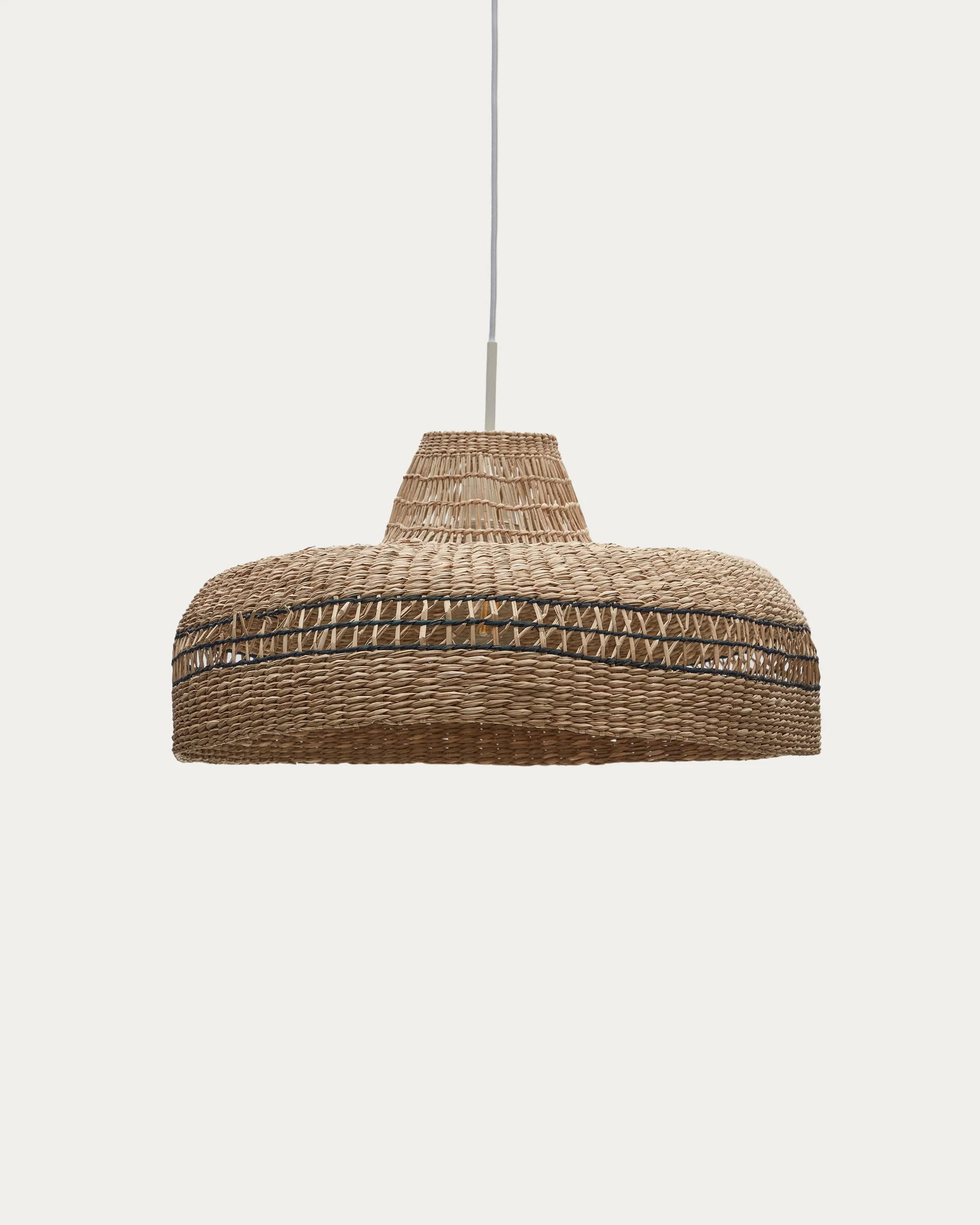 Rupia natural fiber ceiling lamp shade with a natural and black finish, Ø 55 cm