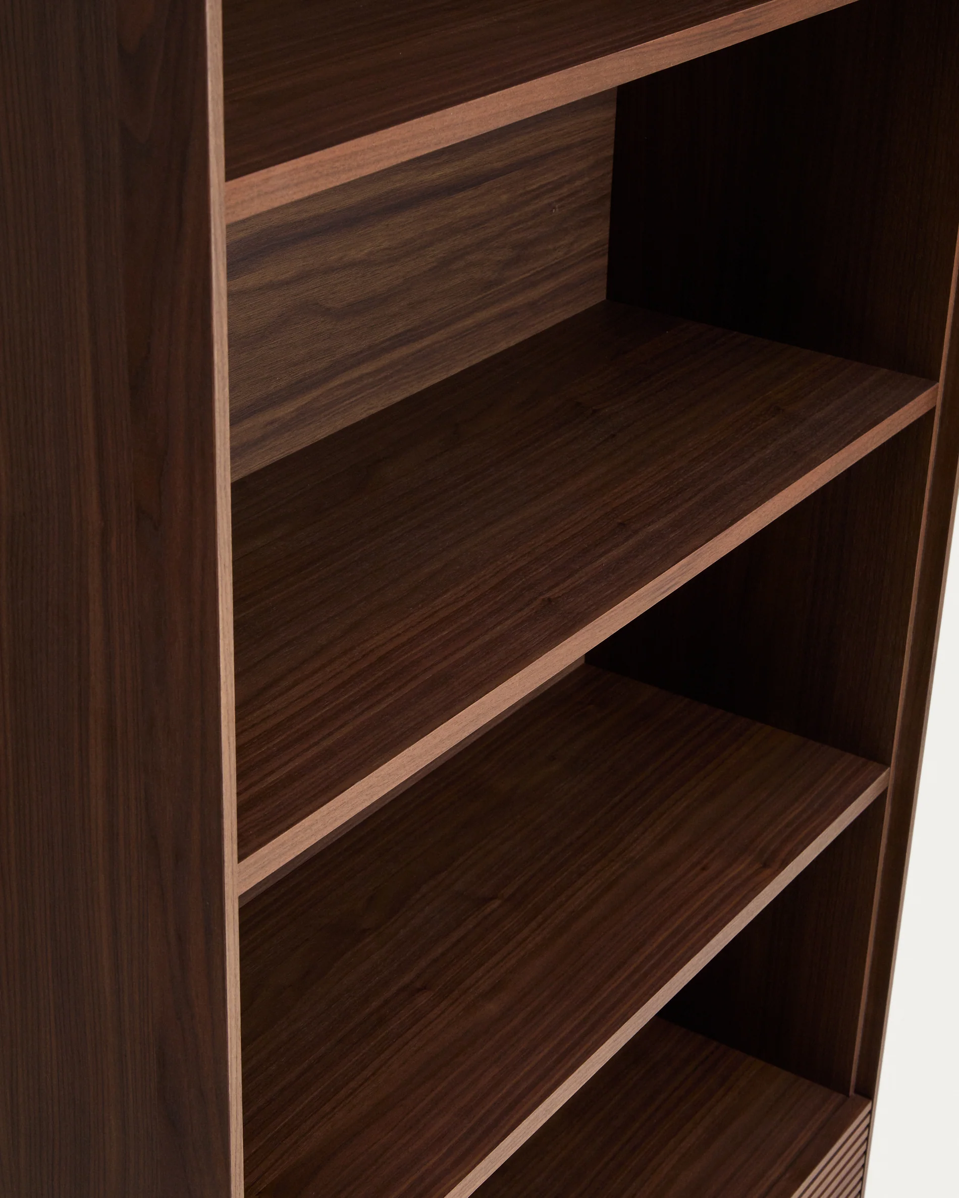 Norlen walnut veneer shelving unit FSC Mix Credit 90 x 190cm