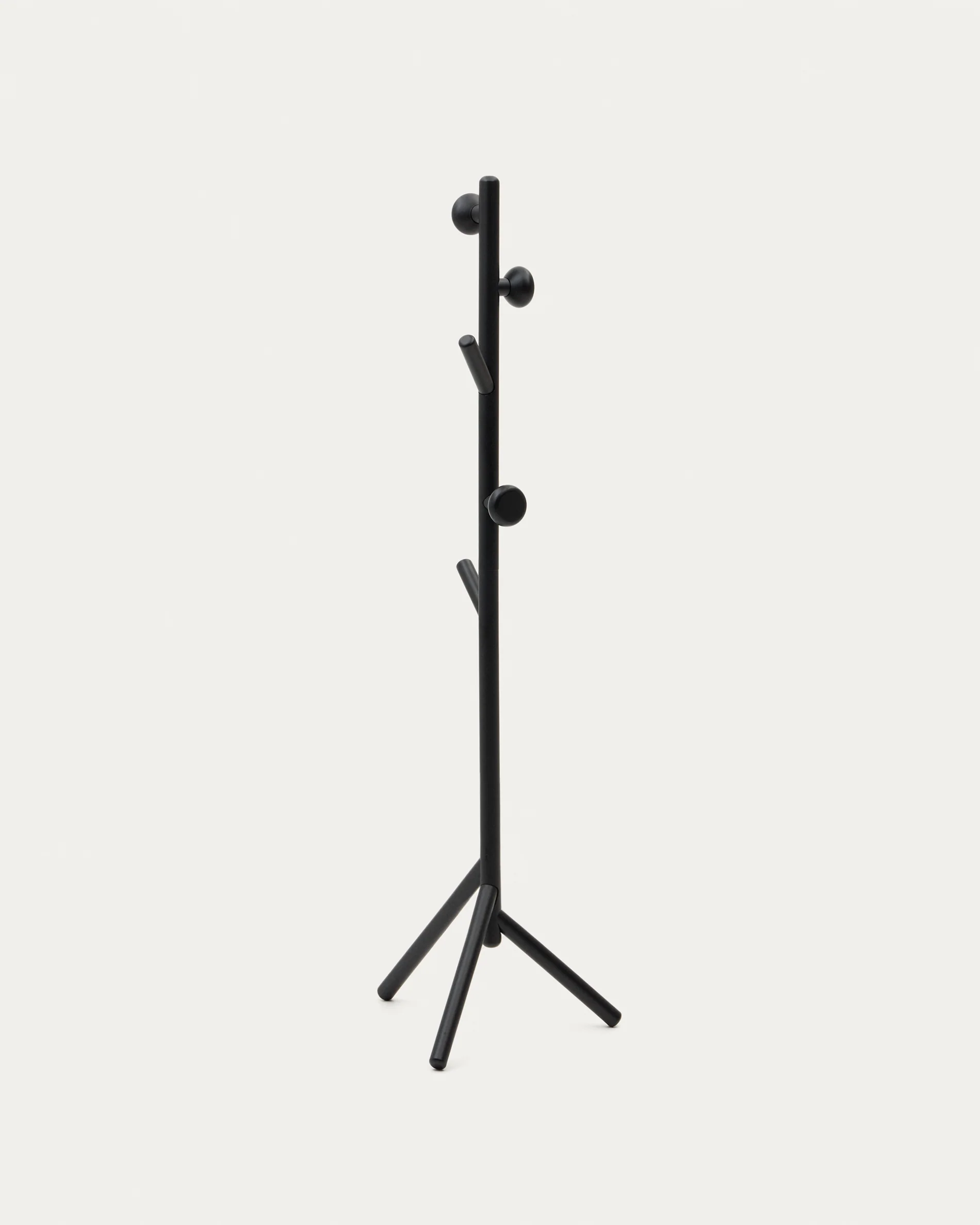 Nadue coat rack in solid beech wood with black finish 163 cm