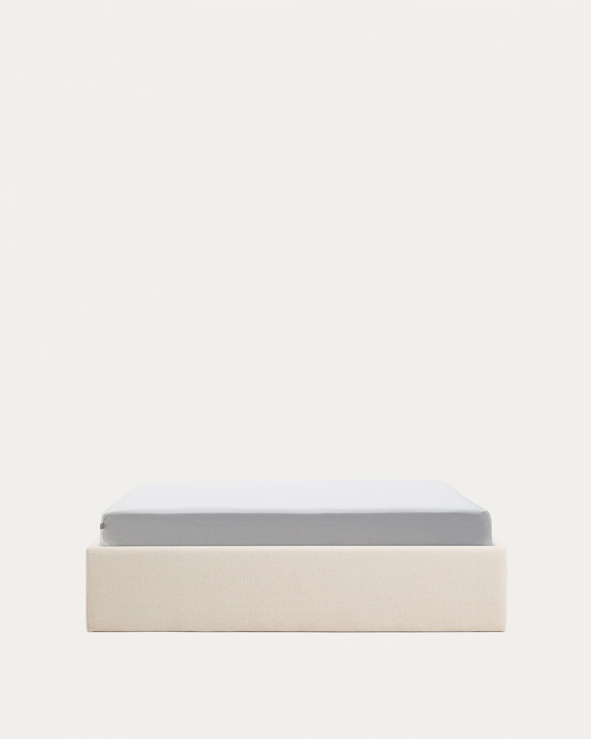 Nelzi ecru chenille ottoman bed base with removable cover for 150 x 200cm mattress FSC 100%