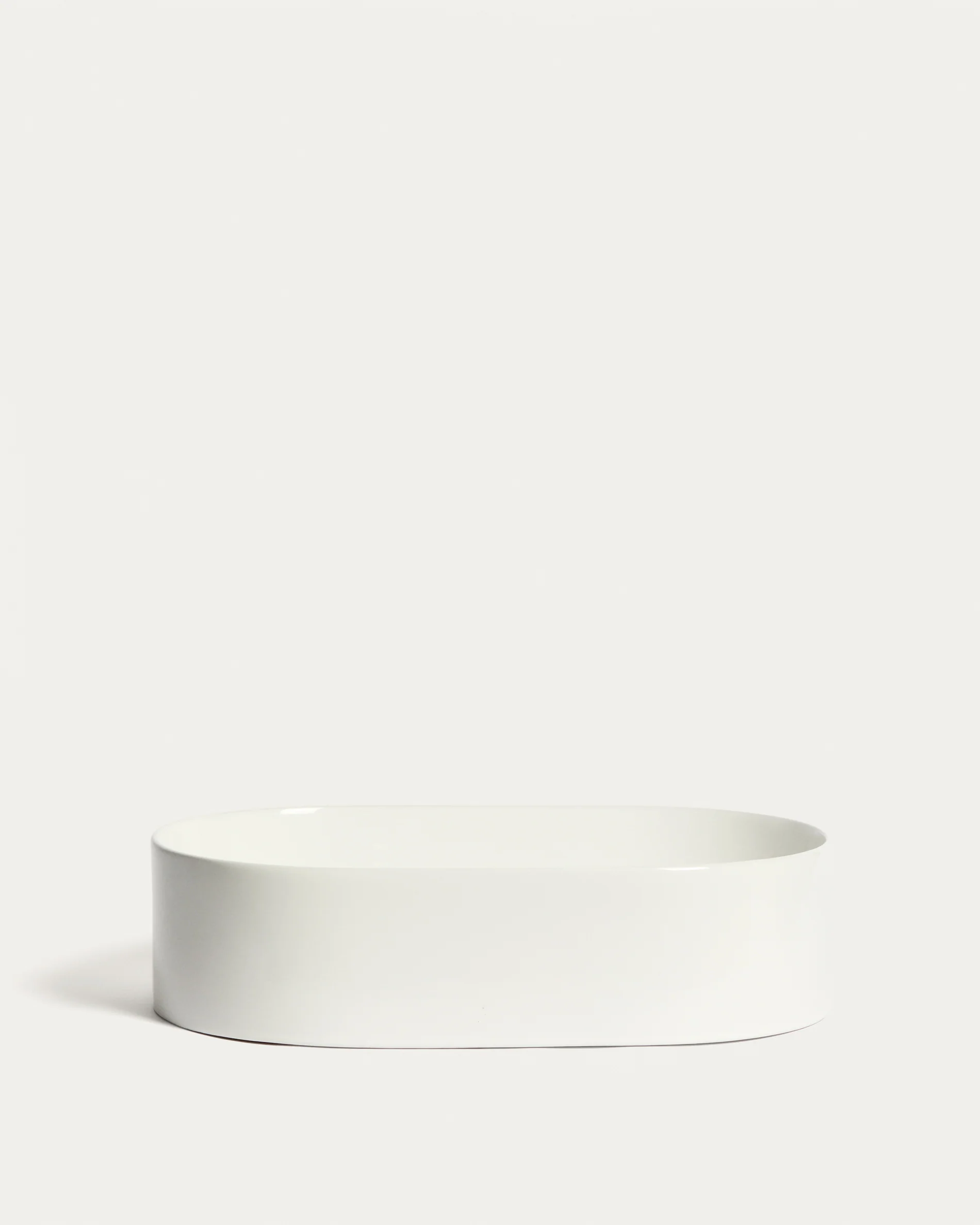 Ovara countertop basin in white glazed ceramic 50 x 31 cm