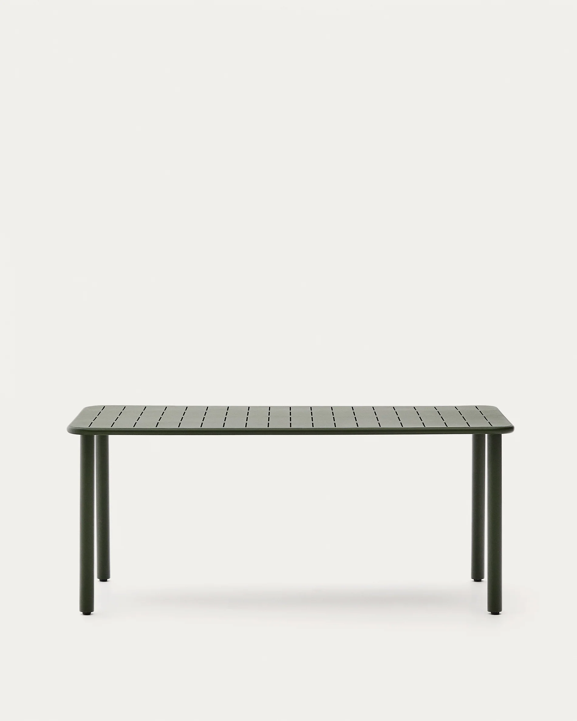 Brai outdoor table in green galvanised steel 180 x 90cm