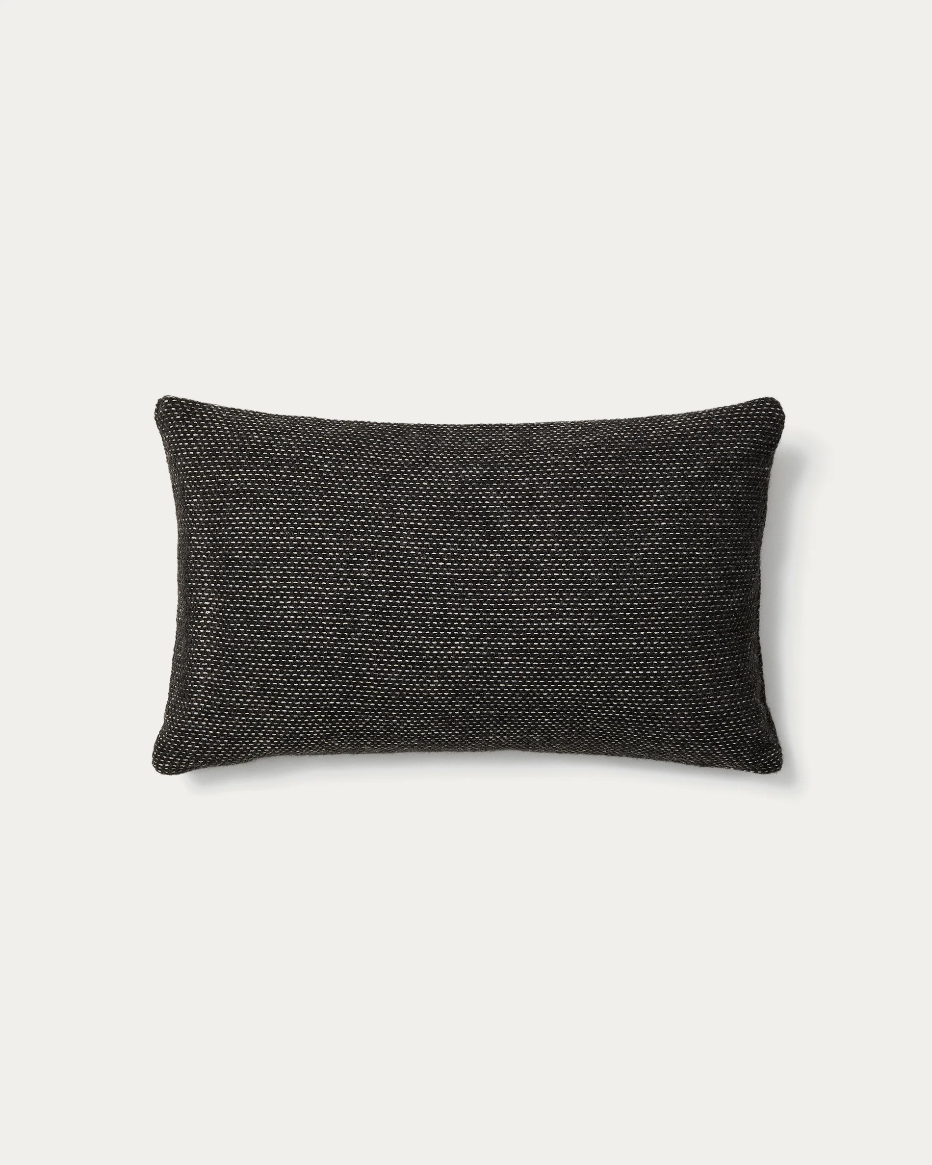 Elira wool and cotton cushion cover in black 40 x 60 cm