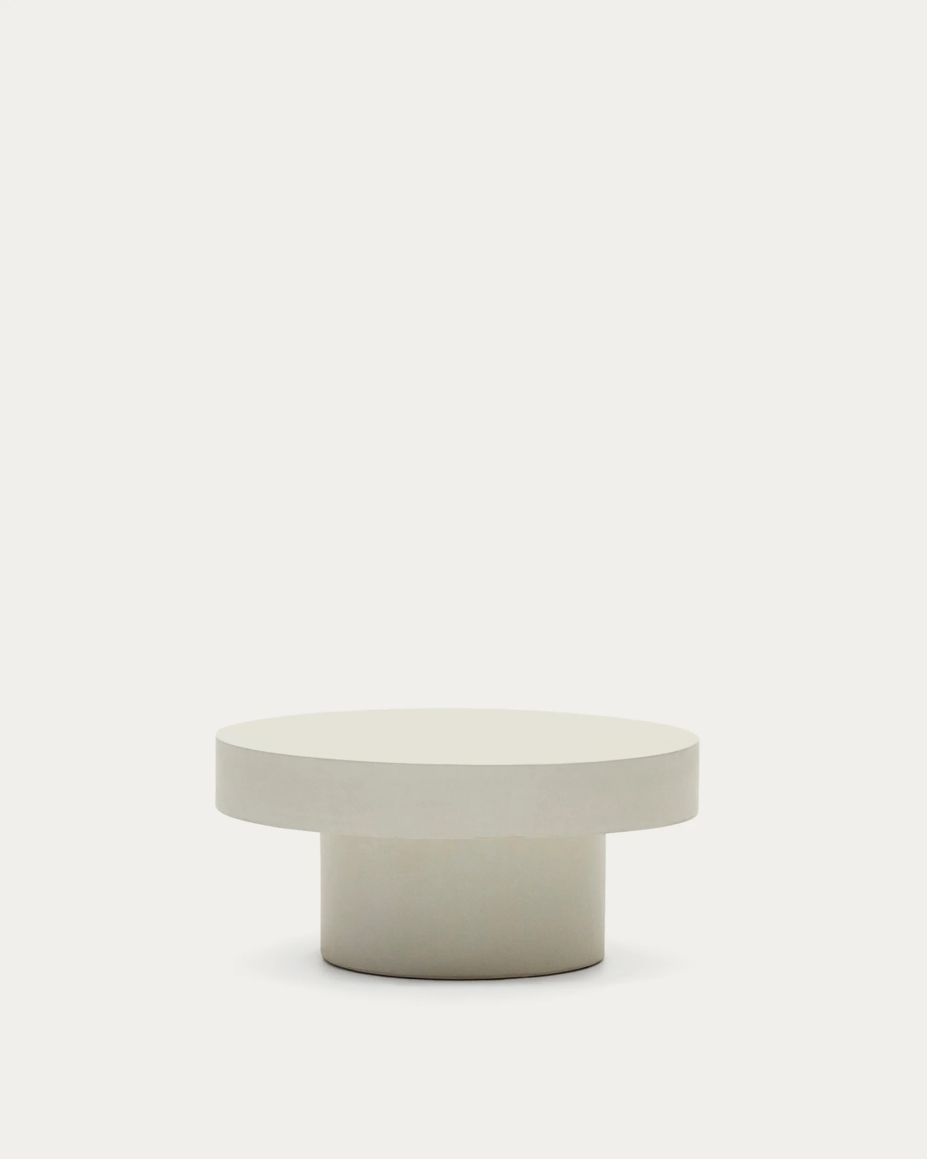 Aiguablava round coffee table in white cement, Ø 66 cm