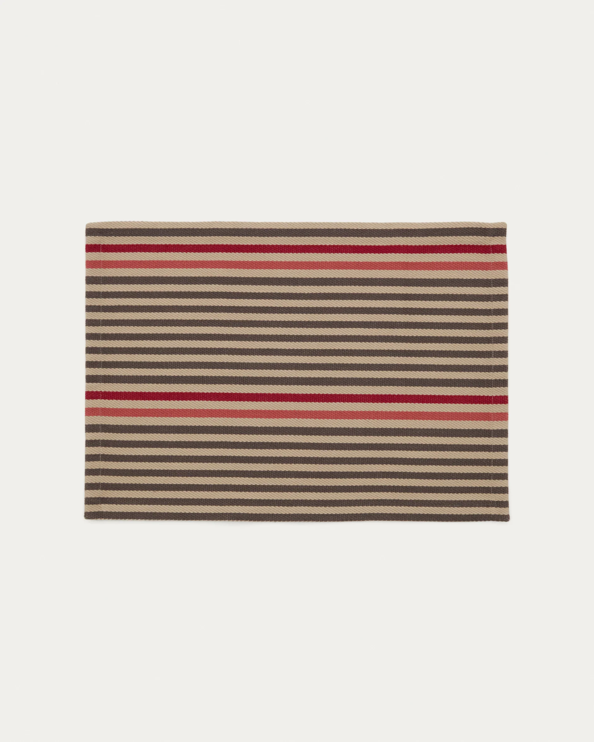 Odisa set of 2 cotton table mats with multi-colour stripes