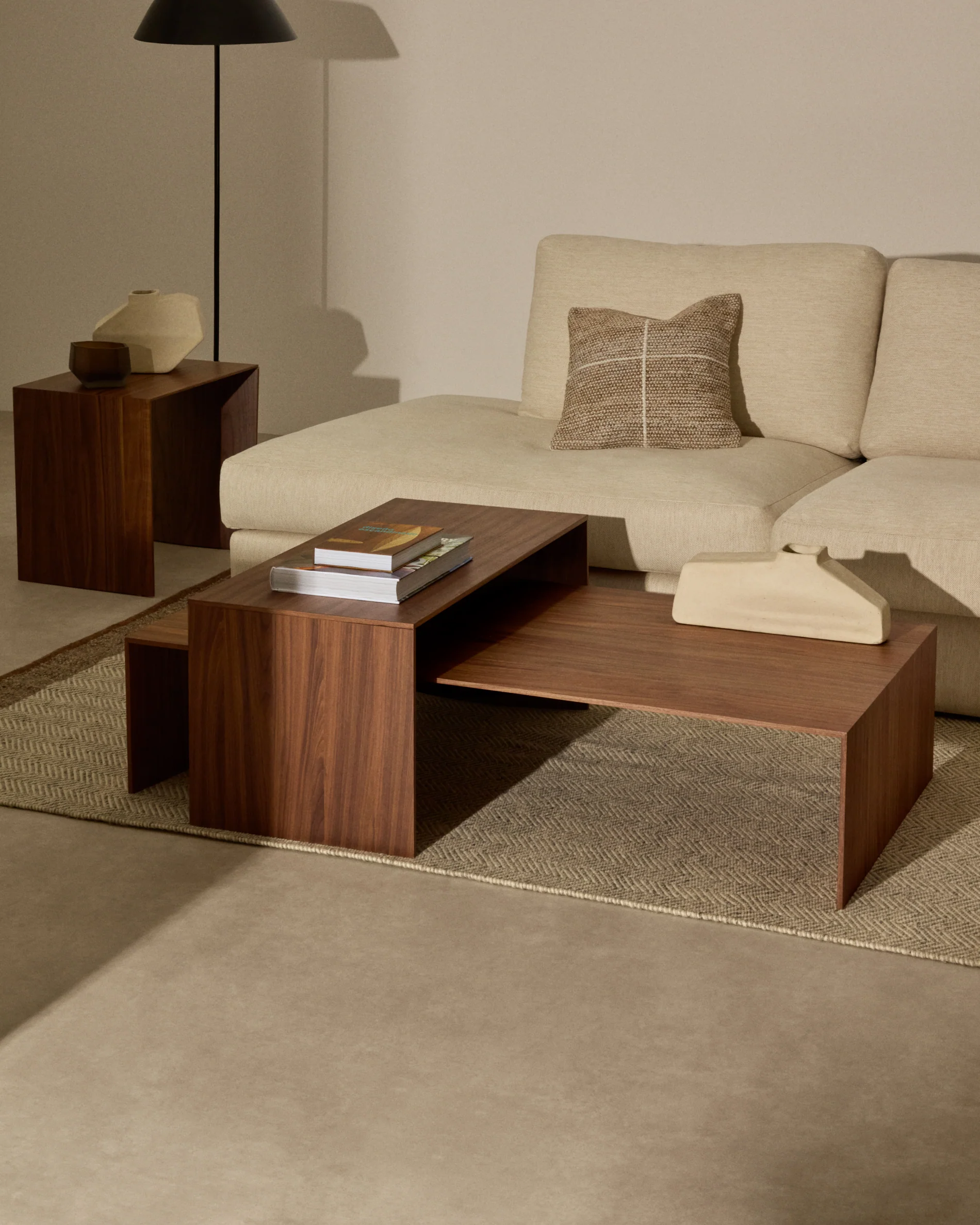 Litto walnut veneer coffee table,  FSC Mix Credit 140 x 70 cm