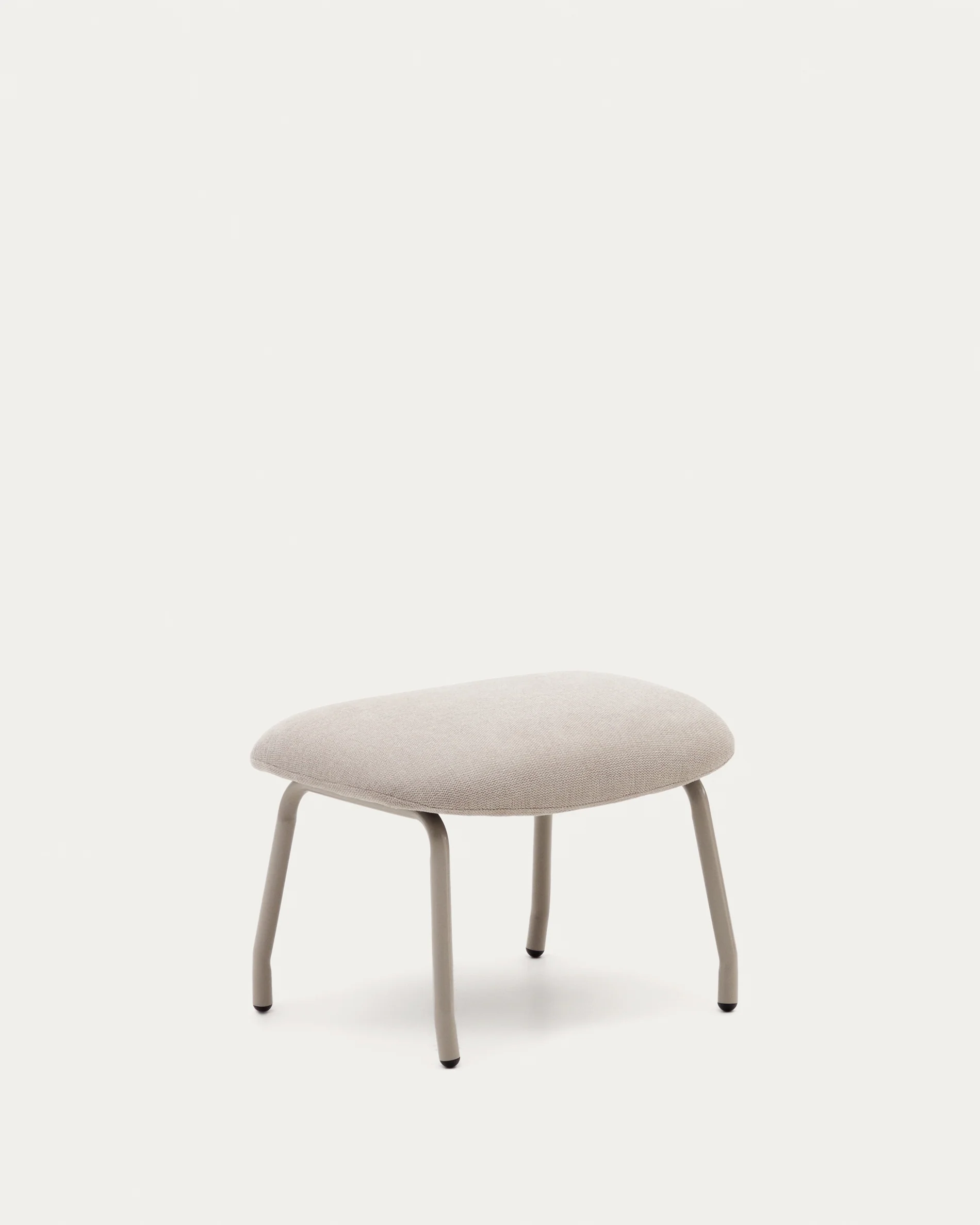 Belina beige chenille footrest in steel with beige finish FSC 100%