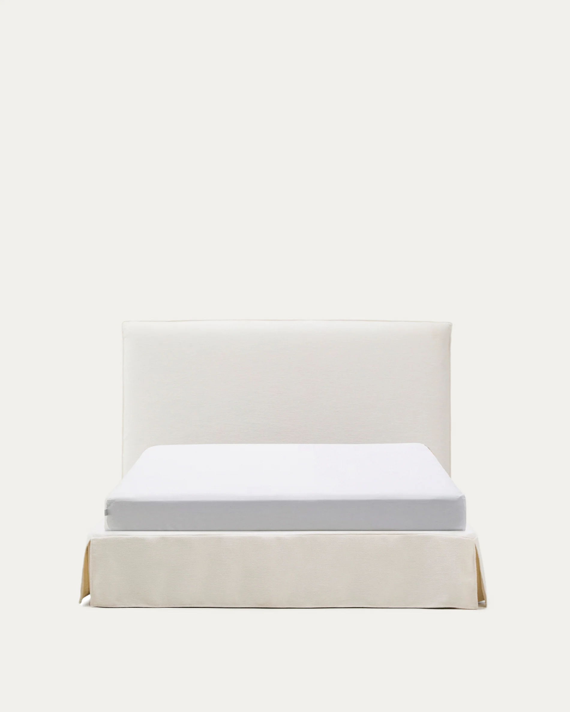 Jaira white chenille bed with removable cover for mattress 160x200cm FSC Mix Credit