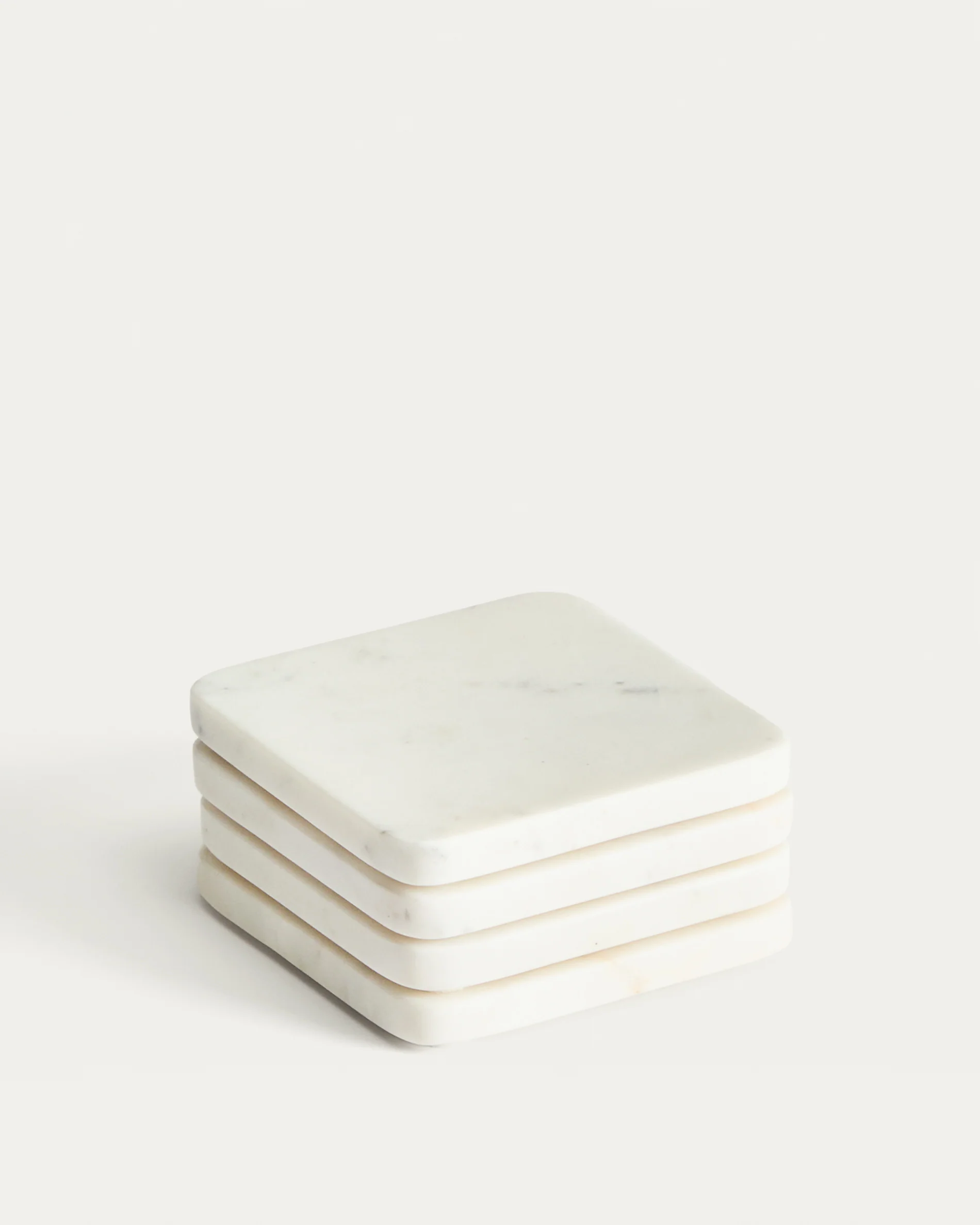 Nuvir set of 4 white marble coasters